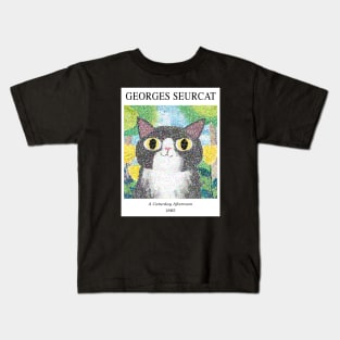 Georges Seurcat Gallery Cat Kids T-Shirt